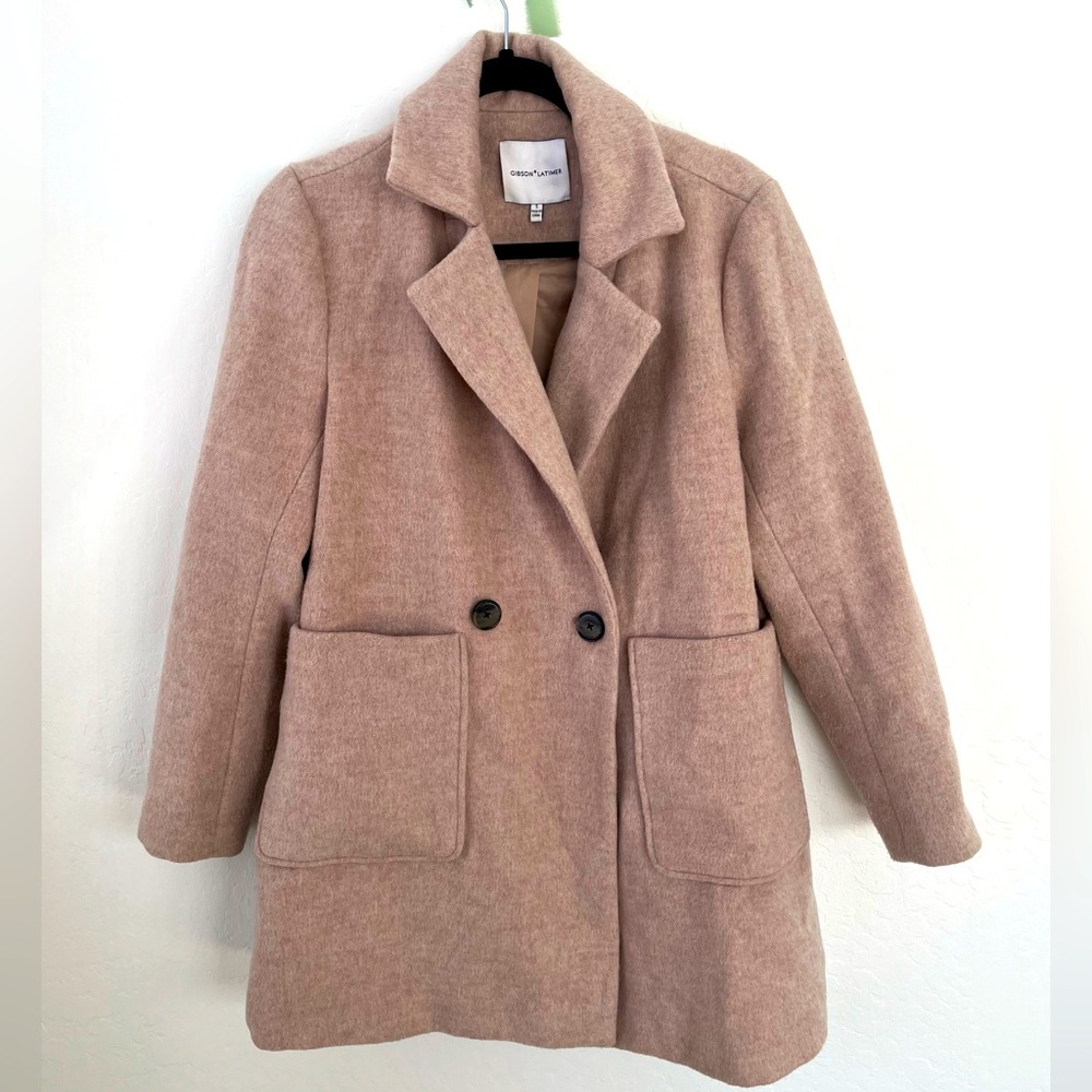 Gibson Latimer Camel Colored Pea Coat – Size Small (Oversized Fit)
